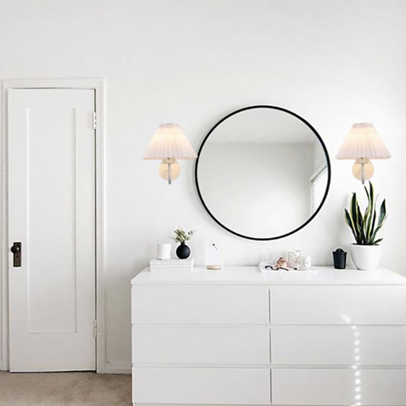 Contemporary Bathroom Vanity Light Fabric Shaded 1 Light Bath Bar