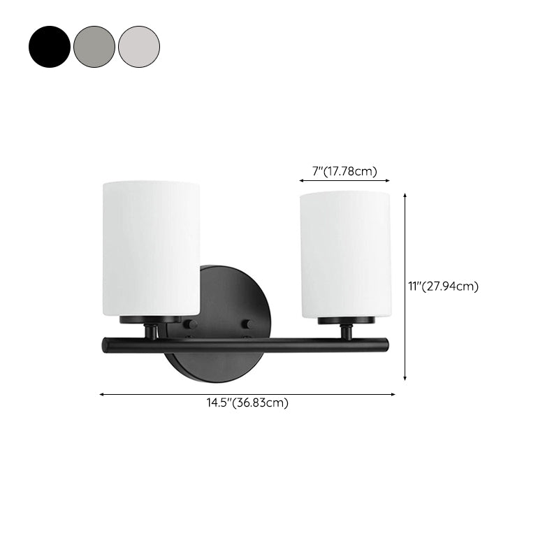 Cylinder Glass Shade Bath Sconce Post Modern Multi - Head Bathroom Vanity Lighting