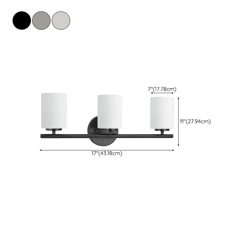 Cylinder Glass Shade Bath Sconce Post Modern Multi - Head Bathroom Vanity Lighting