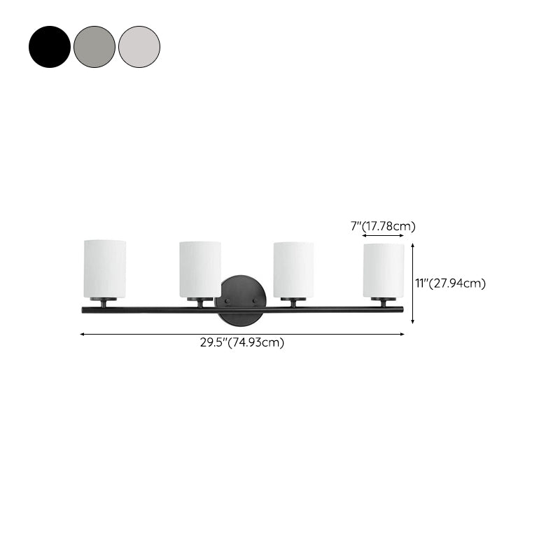 Cylinder Glass Shade Bath Sconce Post Modern Multi - Head Bathroom Vanity Lighting