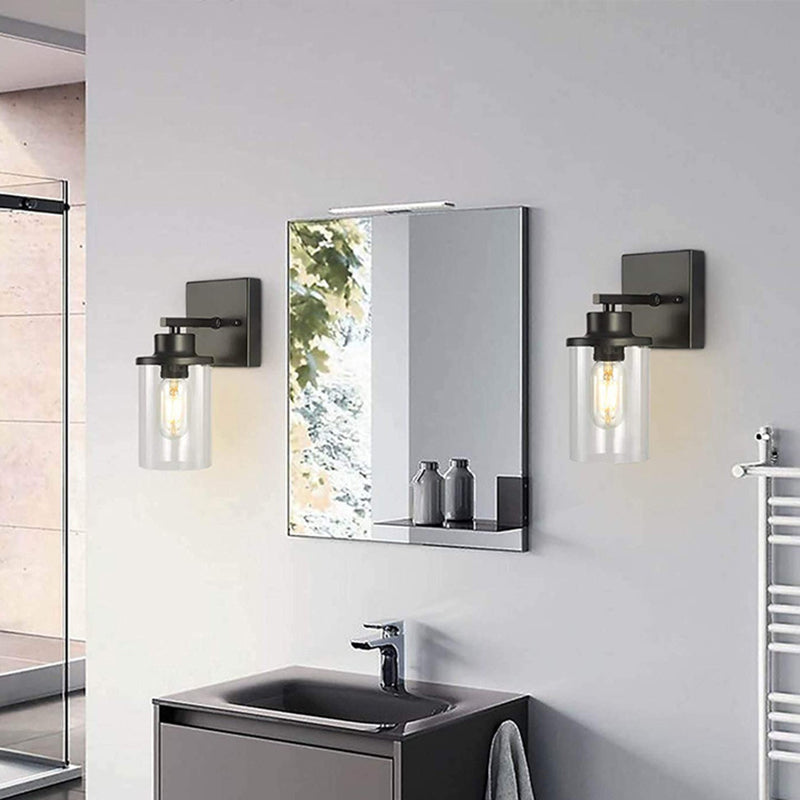 Traditional Bathroom Vanity Lighting 1 / 2 / 3 - Head Iron & Glass Bath Sconce