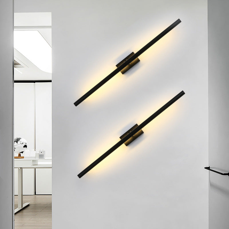Contemporary Black/Golden Bathroom Vanity Light Metal LED Bath Bar