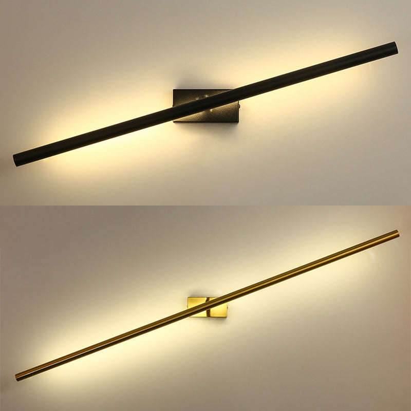 Contemporary Black/Golden Bathroom Vanity Light Metal LED Bath Bar