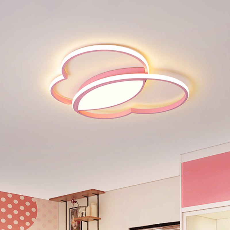 Plafonnier LED en forme de cœur aimant en acrylique, luminaire de plafond de Style nordique, blanc/rose/bleu, pour chambre d'enfant