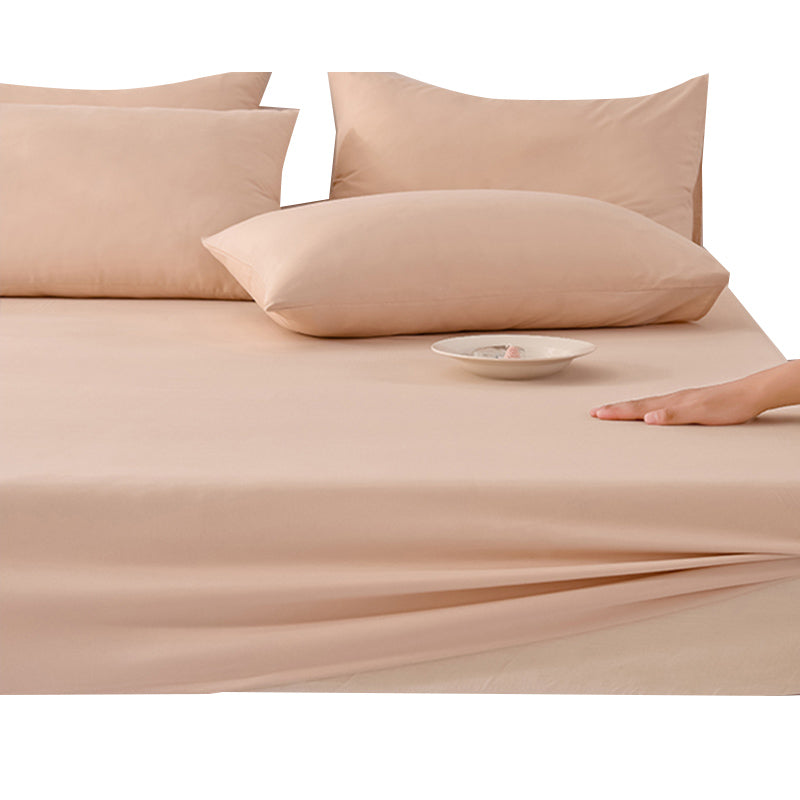 Fade Resistant Fitted Sheet Polyester Breathable Soft Plain Non-Pilling