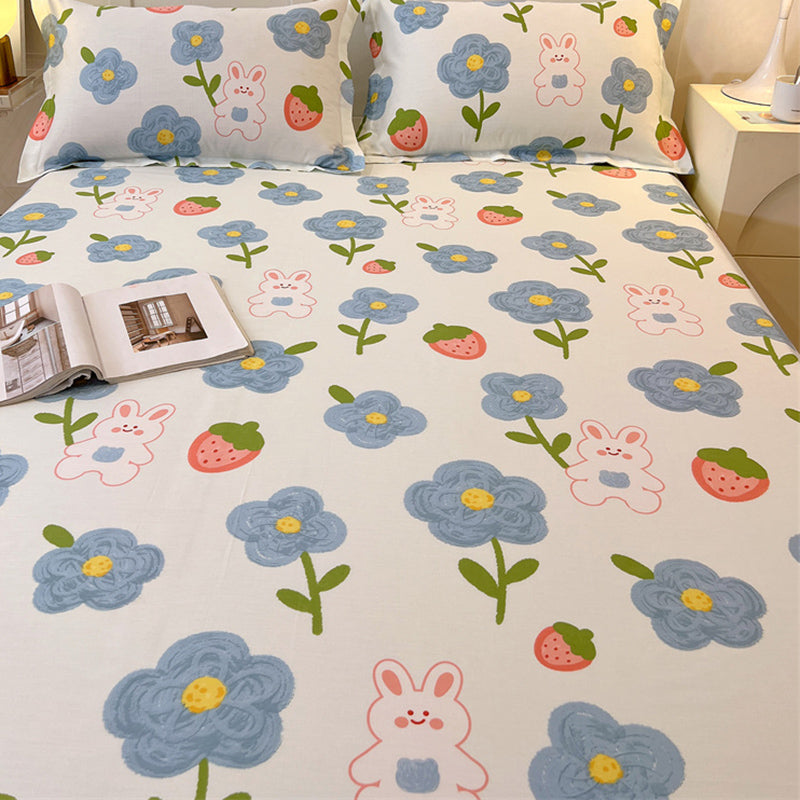 Breathable Soft Bed Sheet Printed Cotton Non-Pilling Fade Resistant