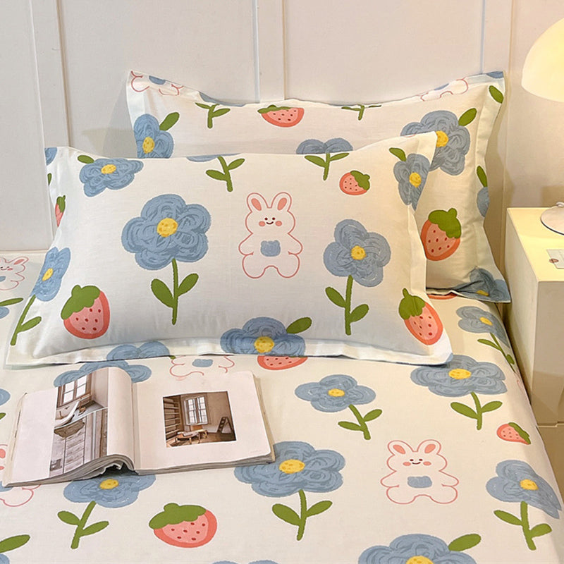 Breathable Soft Bed Sheet Printed Cotton Non-Pilling Fade Resistant