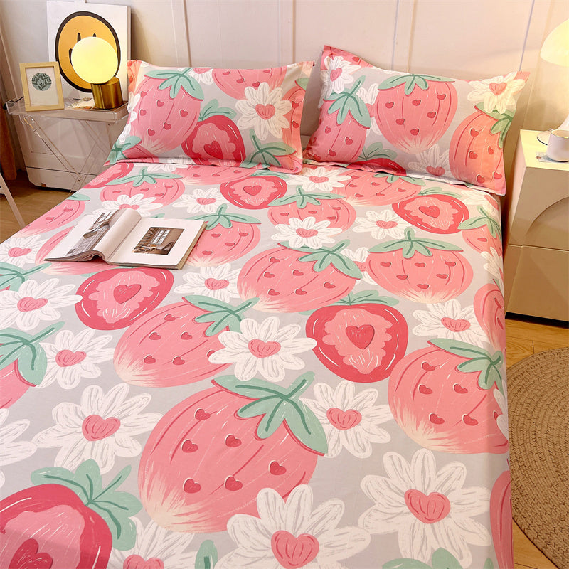 Breathable Soft Bed Sheet Printed Cotton Non-Pilling Fade Resistant