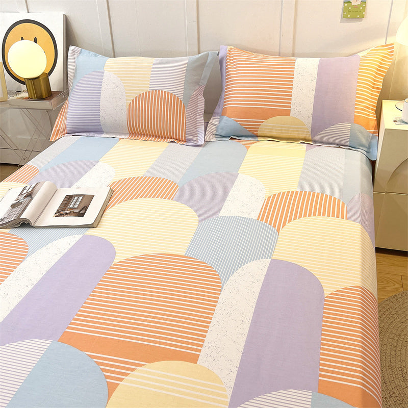 Breathable Soft Bed Sheet Printed Cotton Non-Pilling Fade Resistant