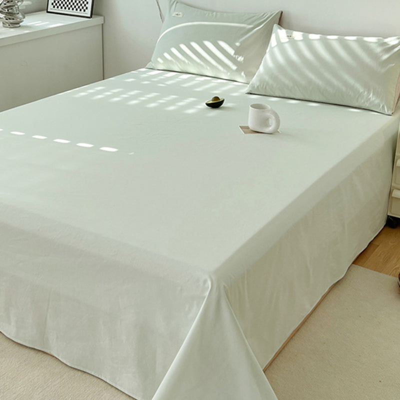 Pure Color Cotton Bed Sheet Breathable Twill Soft Fade Resistant