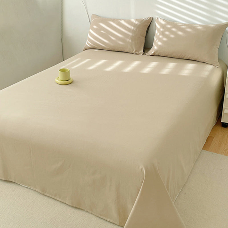 Pure Color Cotton Bed Sheet Breathable Twill Soft Fade Resistant