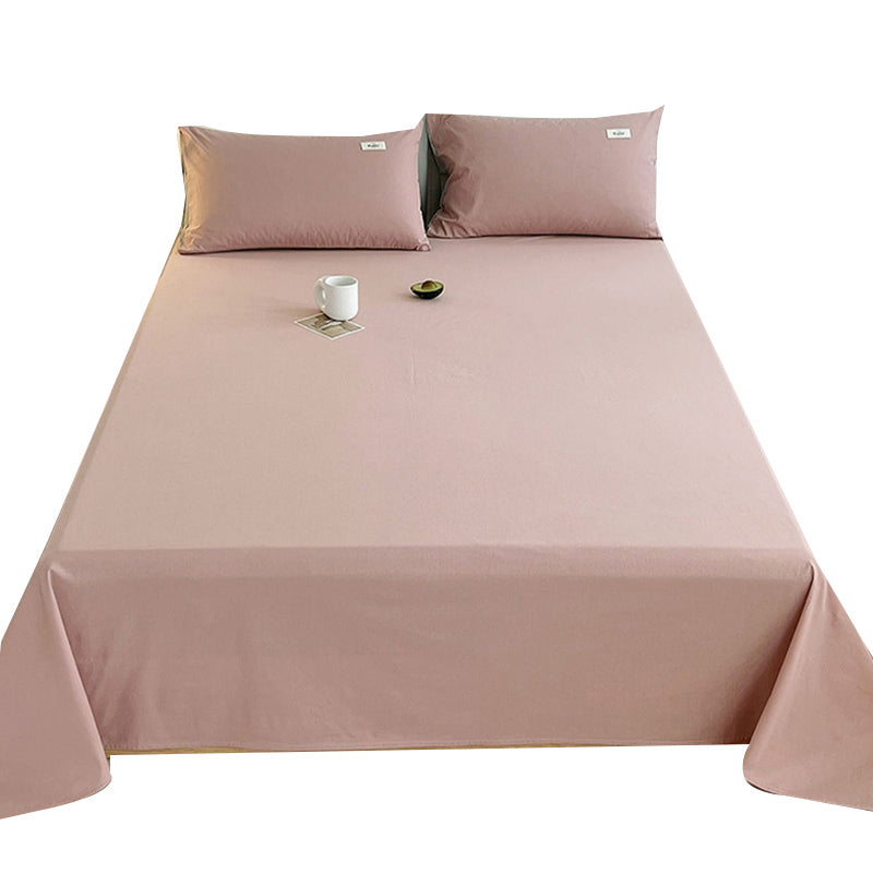 Pure Color Cotton Bed Sheet Breathable Twill Soft Fade Resistant