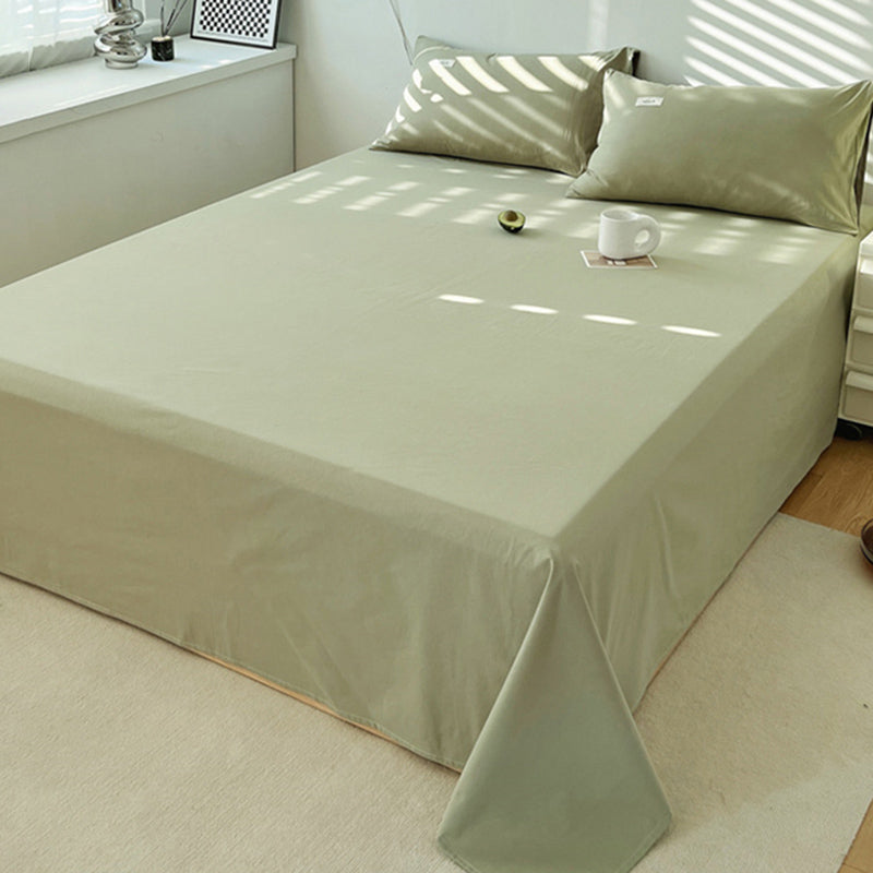 Pure Color Cotton Bed Sheet Breathable Twill Soft Fade Resistant