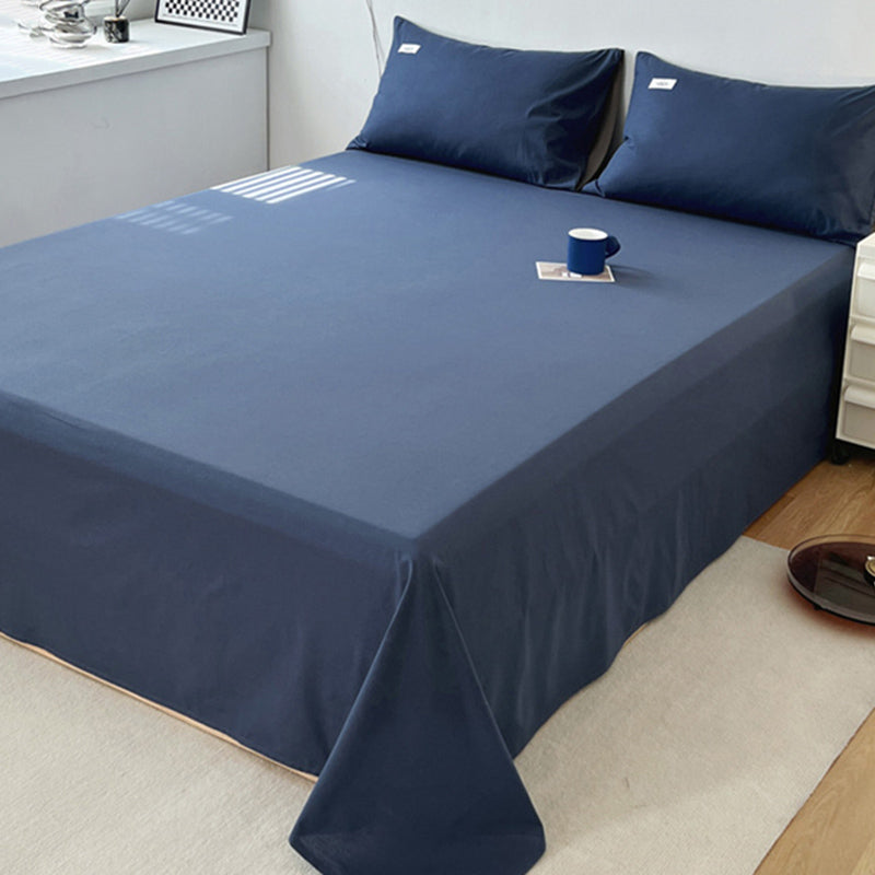 Pure Color Cotton Bed Sheet Breathable Twill Soft Fade Resistant