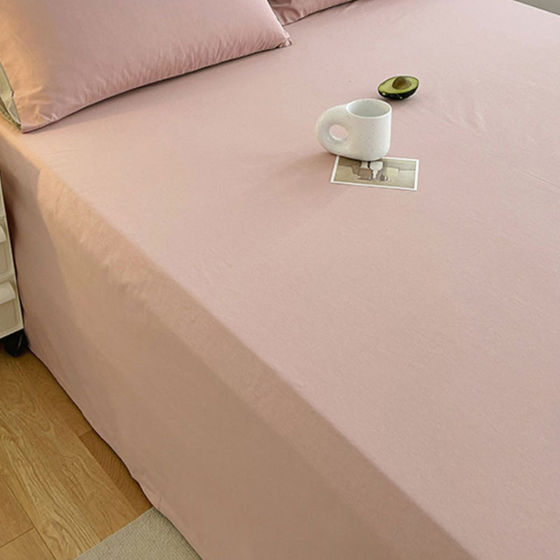 Pure Color Cotton Bed Sheet Breathable Twill Soft Fade Resistant