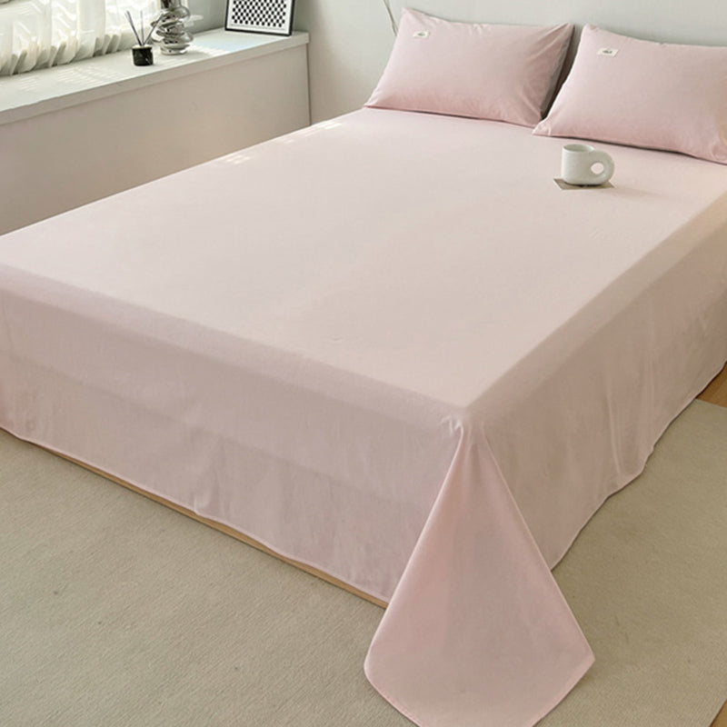Pure Color Cotton Bed Sheet Breathable Twill Soft Fade Resistant