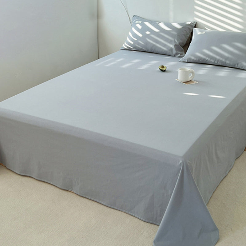 Pure Color Cotton Bed Sheet Breathable Twill Soft Fade Resistant