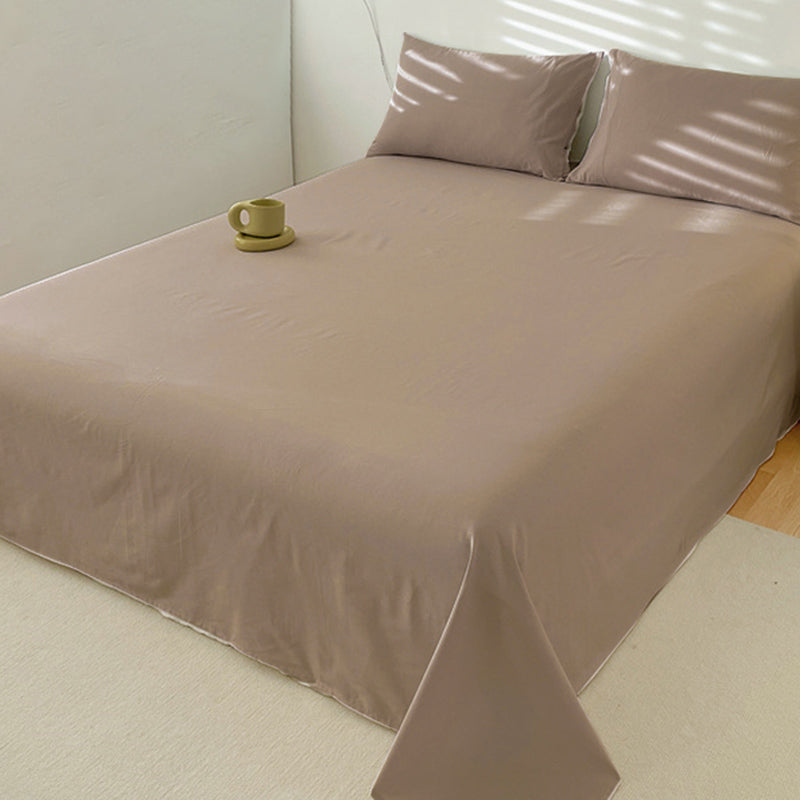 Pure Color Cotton Bed Sheet Breathable Twill Soft Fade Resistant