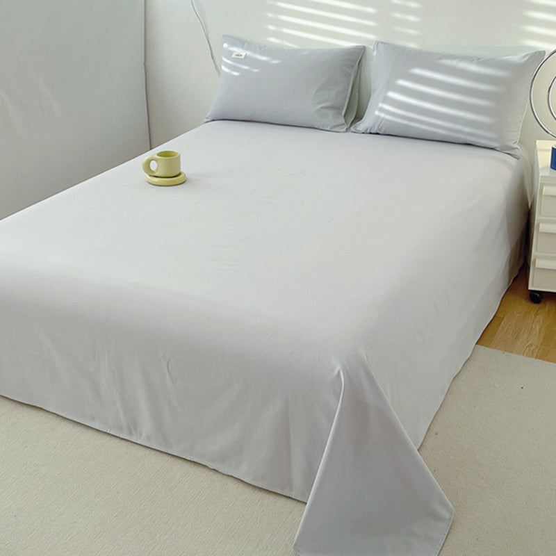 Pure Color Cotton Bed Sheet Breathable Twill Soft Fade Resistant