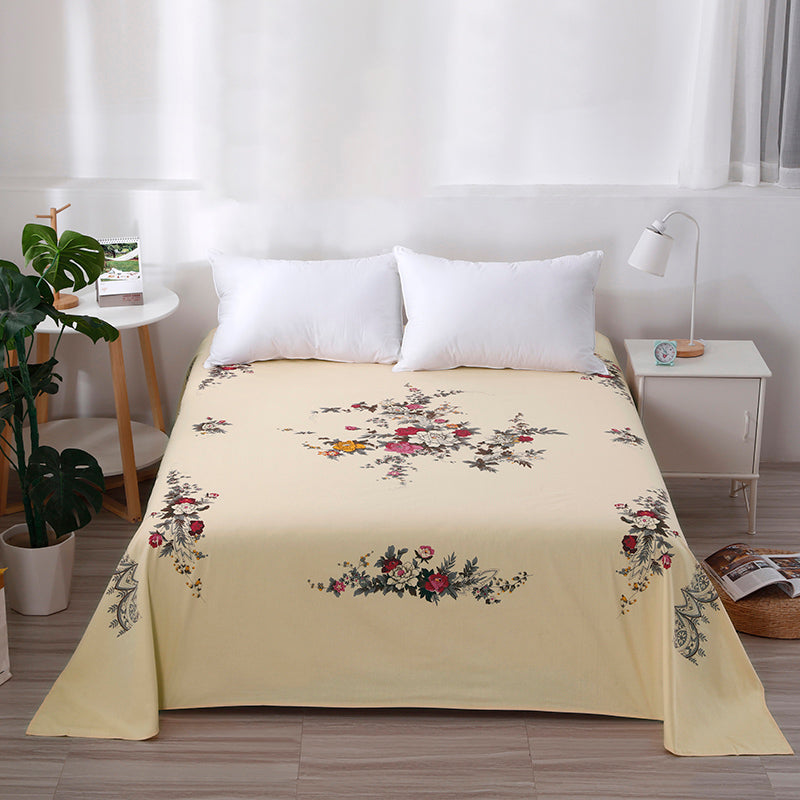 Sheets Cotton Floral Printed Breathable Wrinkle Resistant Ultra Soft Bed Sheet Set