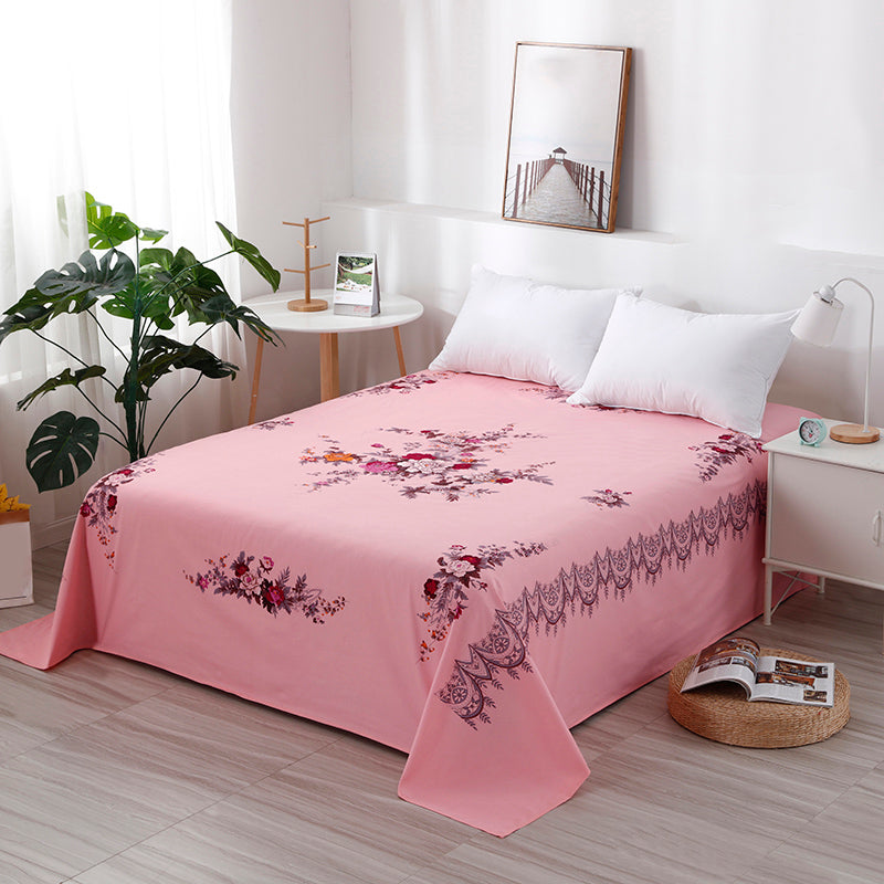 Sheets Cotton Floral Printed Breathable Wrinkle Resistant Ultra Soft Bed Sheet Set