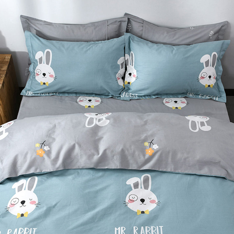 Sheet Sets Cotton Cartoon Printed Ultra Soft Wrinkle Resistant Breathable Bed Sheet Set