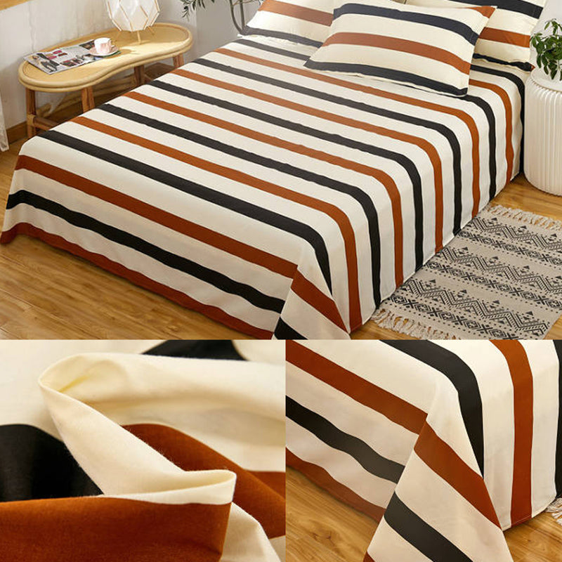 Sheet Sets Cotton Striped Breathable Wrinkle Resistant Ultra Soft Bed Sheet Set