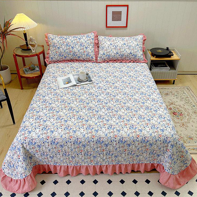 Floral Print Bed Sheet Set Modern Cotton Fitted Sheet for Bedroom