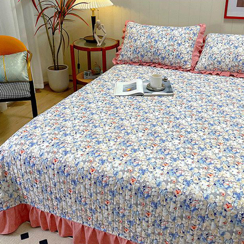 Floral Print Bed Sheet Set Modern Cotton Fitted Sheet for Bedroom