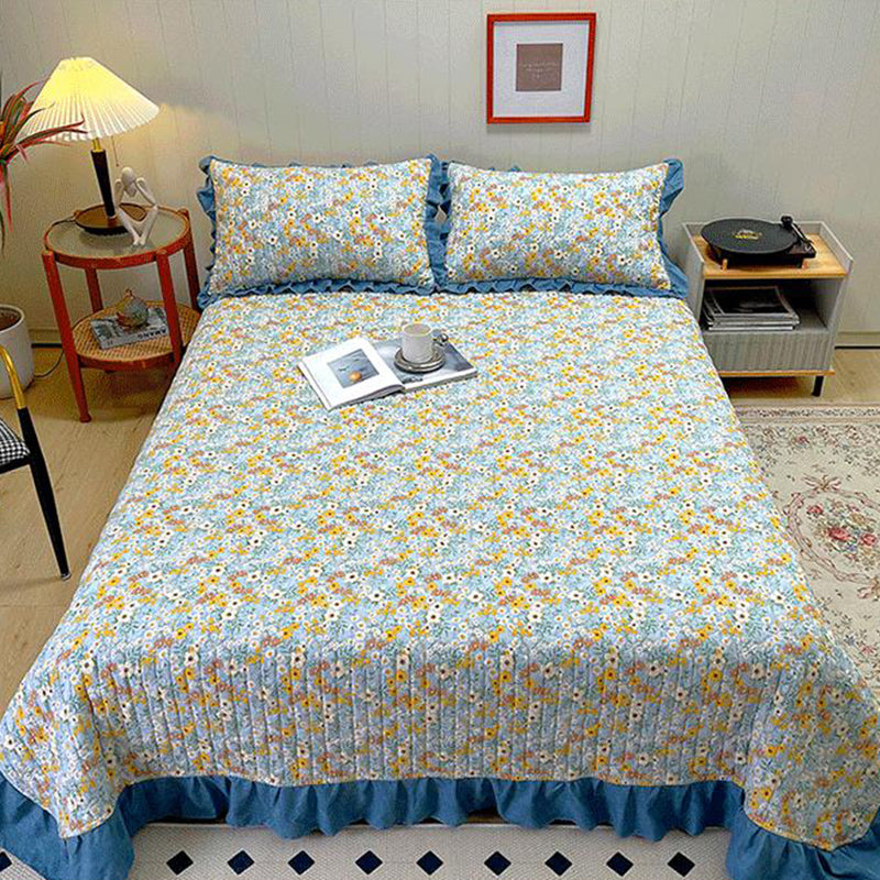 Floral Print Bed Sheet Set Modern Cotton Fitted Sheet for Bedroom