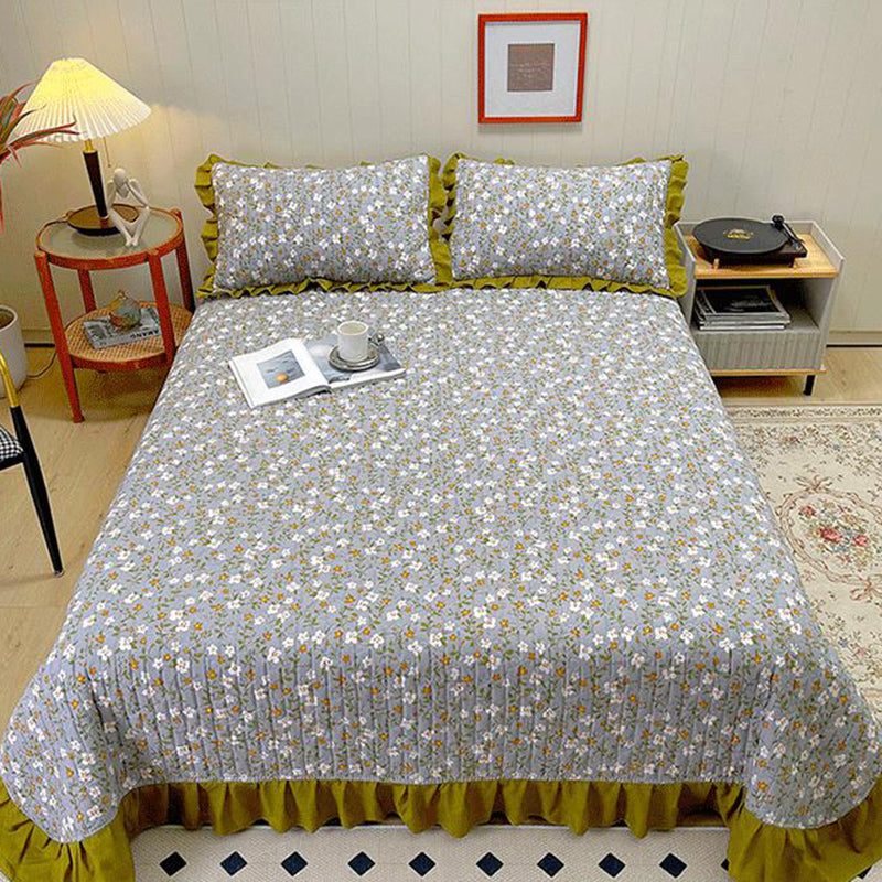 Floral Print Bed Sheet Set Modern Cotton Fitted Sheet for Bedroom