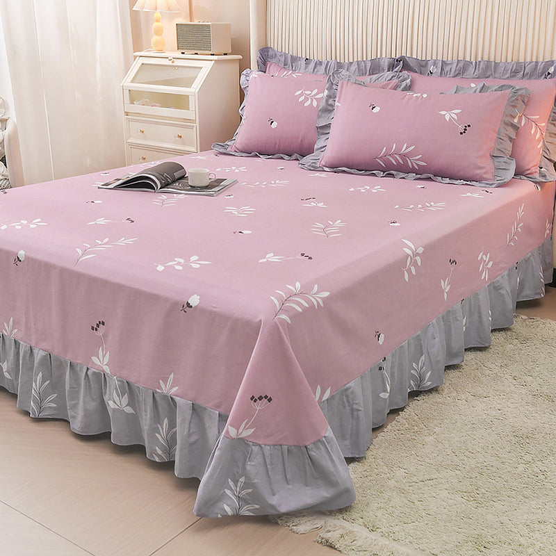 Sheet Set Cotton Floral Printed Ultra Soft Wrinkle Resistant Breathable Bed Sheet Set