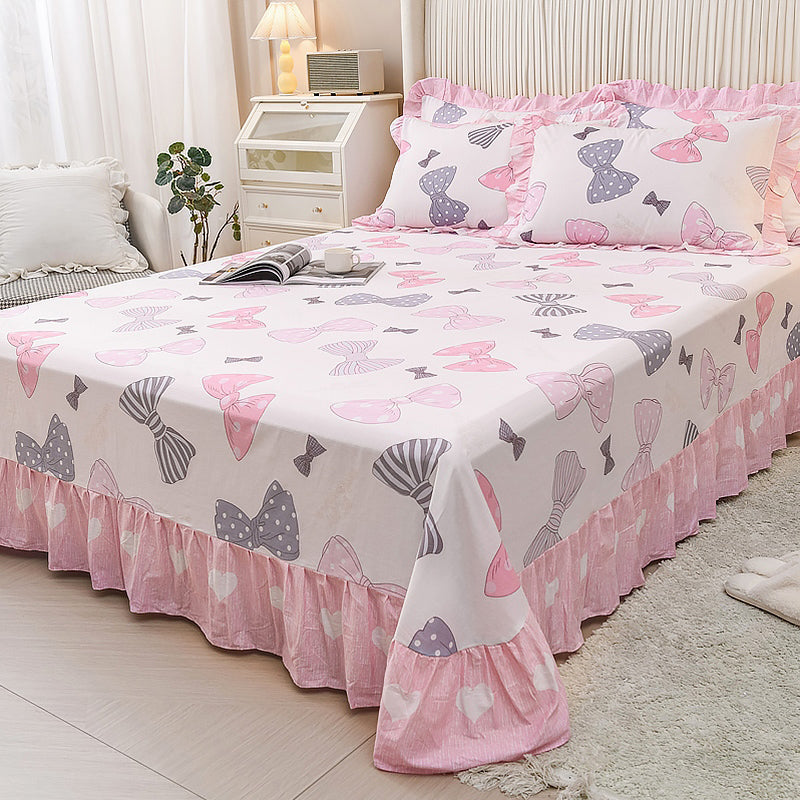 Sheet Set Cotton Floral Printed Ultra Soft Wrinkle Resistant Breathable Bed Sheet Set