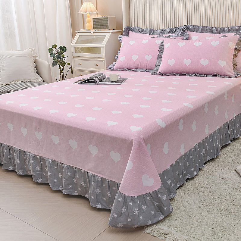 Sheet Set Cotton Floral Printed Ultra Soft Wrinkle Resistant Breathable Bed Sheet Set