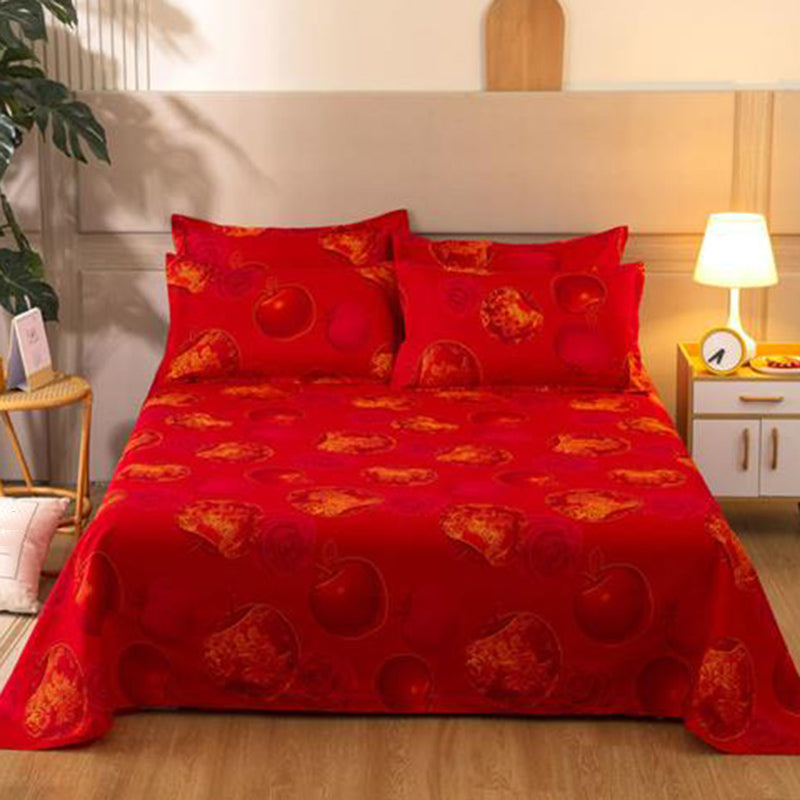 Sheet Set Cotton Floral Printed Ultra Soft Breathable Wrinkle Resistant Bed Sheet Set