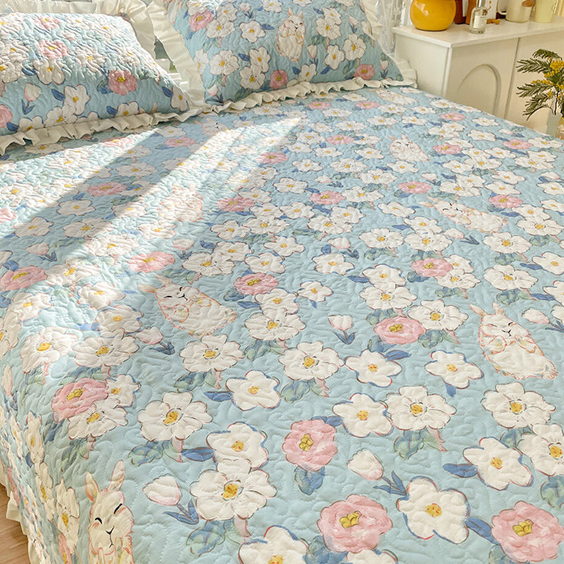 Sheet Set Cotton Floral Printed Wrinkle Resistant Breathable Ultra Soft Bed Sheet Set