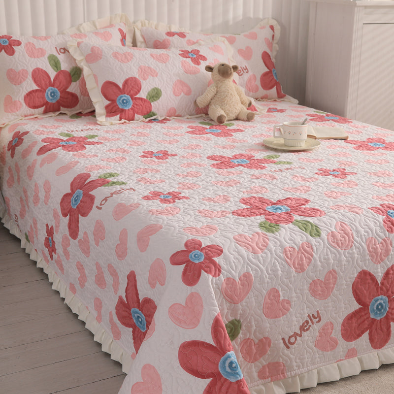 Sheet Set Cotton Floral Printed Wrinkle Resistant Breathable Ultra Soft Bed Sheet Set