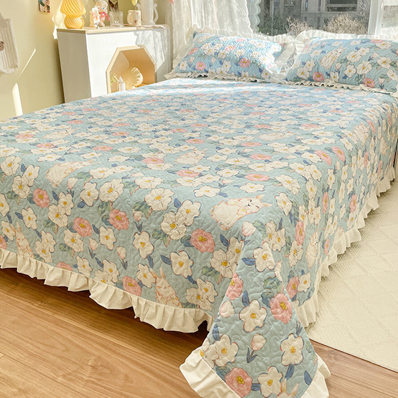 Sheet Set Cotton Floral Printed Wrinkle Resistant Breathable Ultra Soft Bed Sheet Set