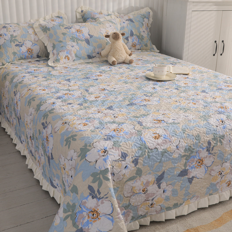 Sheet Set Cotton Floral Printed Wrinkle Resistant Breathable Ultra Soft Bed Sheet Set