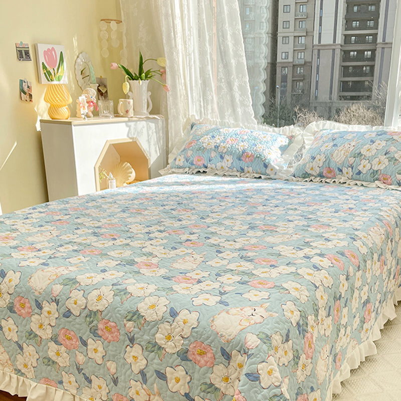 Sheet Set Cotton Floral Printed Wrinkle Resistant Breathable Ultra Soft Bed Sheet Set