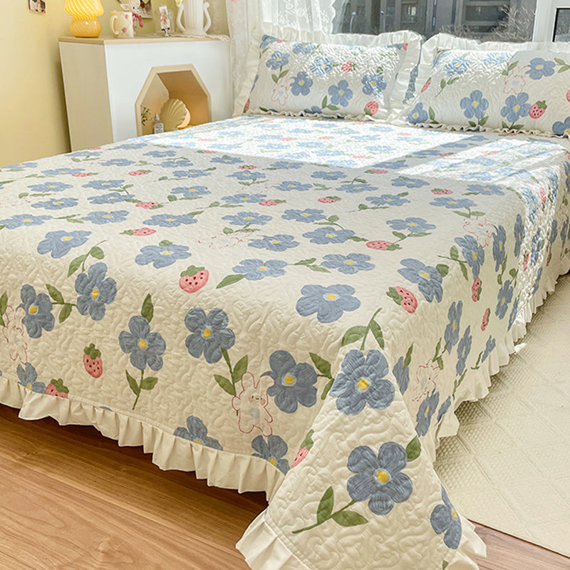 Sheet Set Cotton Floral Printed Wrinkle Resistant Breathable Ultra Soft Bed Sheet Set