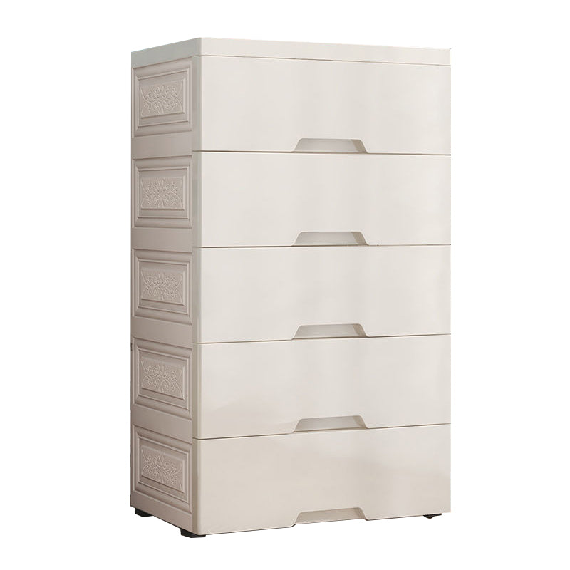 Vertical Nursery Dresser Scandinavian Plastic Kids Nightstand with 5/6 Drawers for Home
