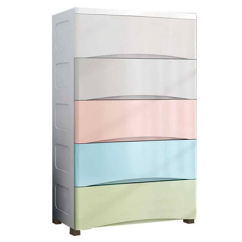 Vertical Nursery Dresser Scandinavian Plastic Kids Nightstand with 5/6 Drawers for Home