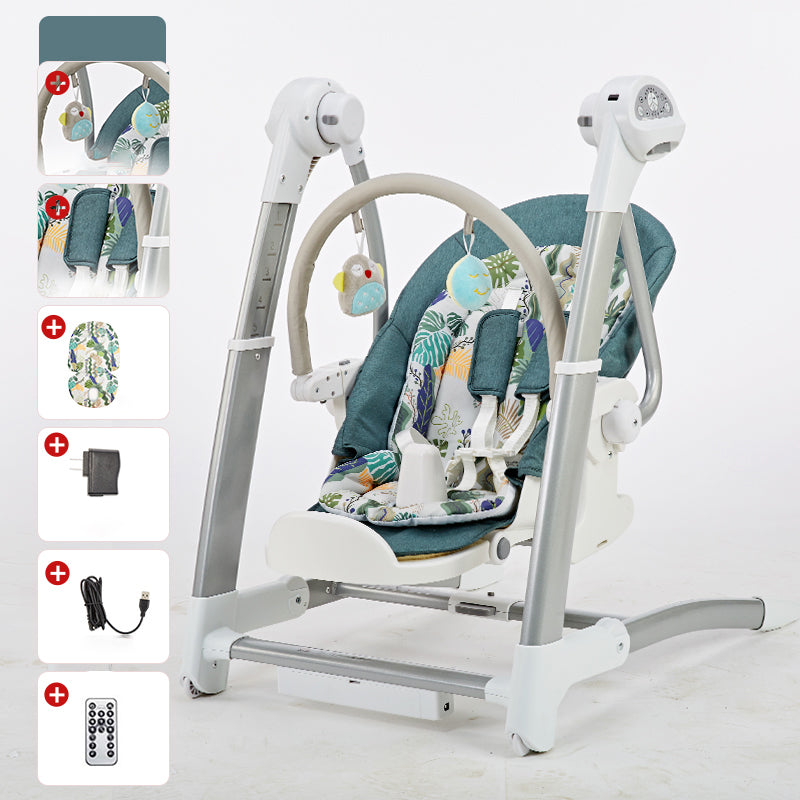 Modern Metal Rocking Electric Height Adjustable Crib Cradle with Pad