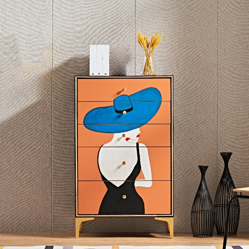 Modernism Horizontal Double Dresser Wood Storage Lingerie Chest for Home