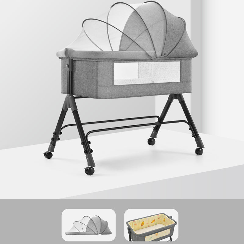 Modern Portable Bedside Bassinets Playpen Side Crib with Canopy