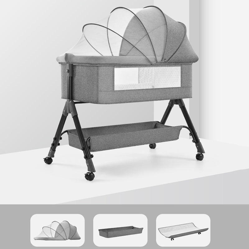 Modern Portable Bedside Bassinets Playpen Side Crib with Canopy