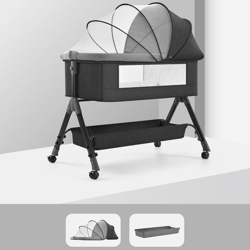 Modern Portable Bedside Bassinets Playpen Side Crib with Canopy