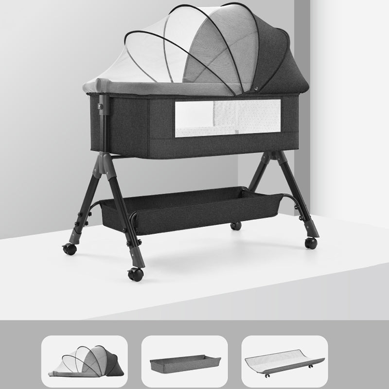 Modern Portable Bedside Bassinets Playpen Side Crib with Canopy