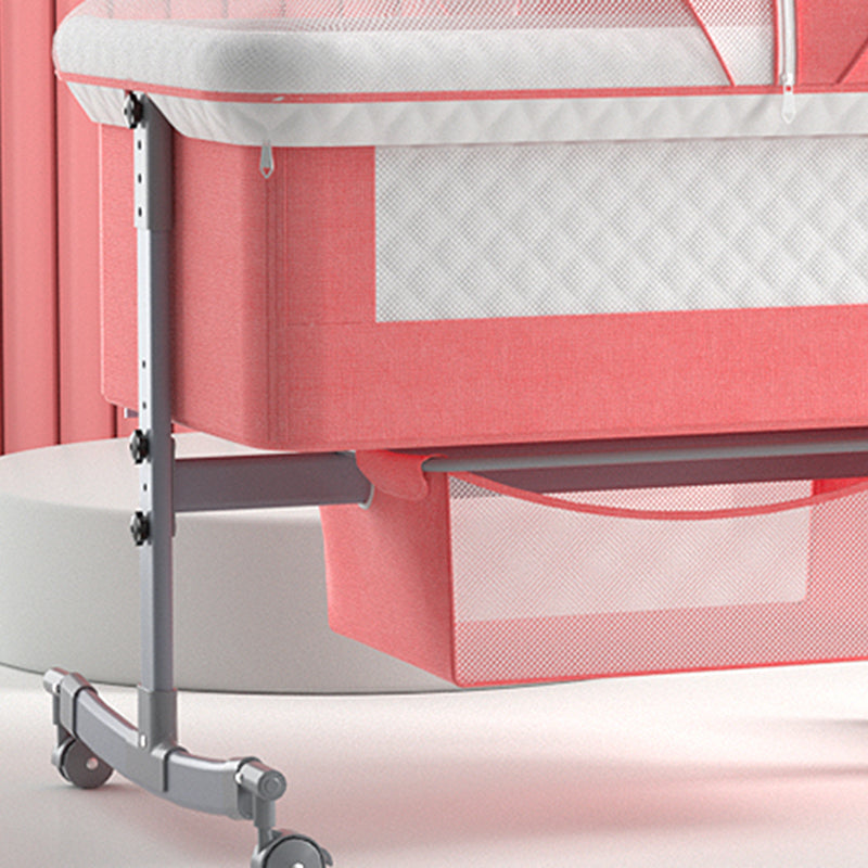 Modern Rocking Metal Foldable Height Adjustable Crib Cradle with Pad